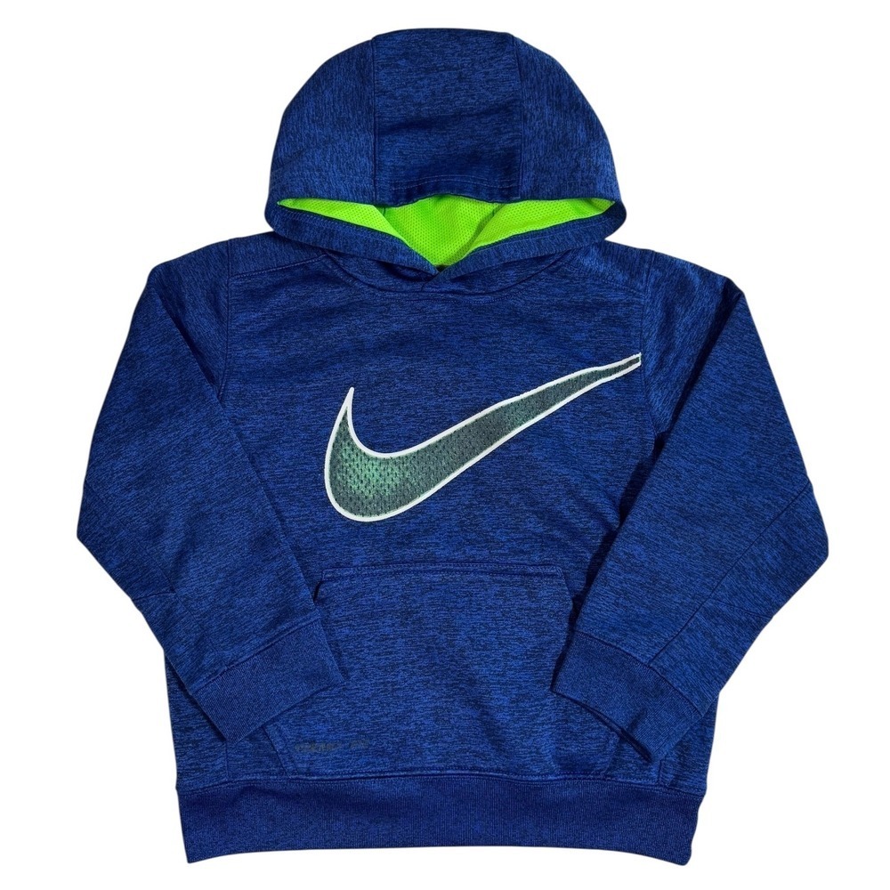 Nike Therma-FIT Boys Size 7 Blue Hoodie Pullover Sweatshirt Activewear